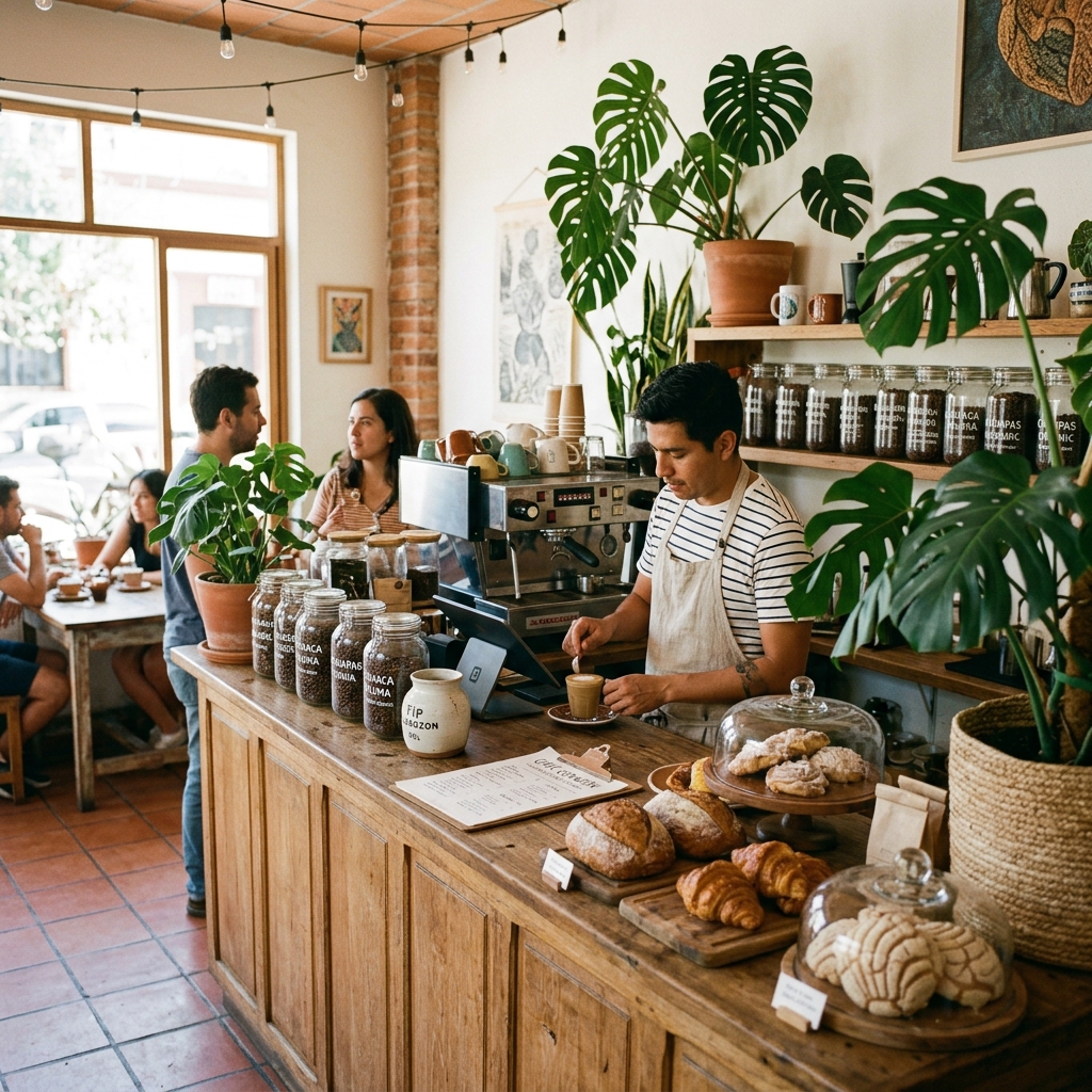 Café local y comercio